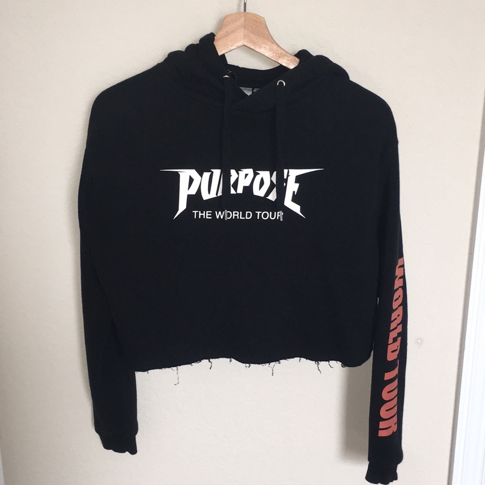 Justin Bieber PURPOSE TOUR cropped hoodie